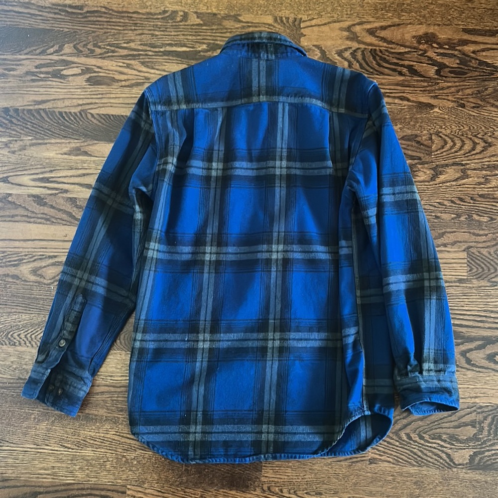 Carhartt Original Fit Plaid Flannel Button Down Shirt Blue Size S - Picture 3 of 12